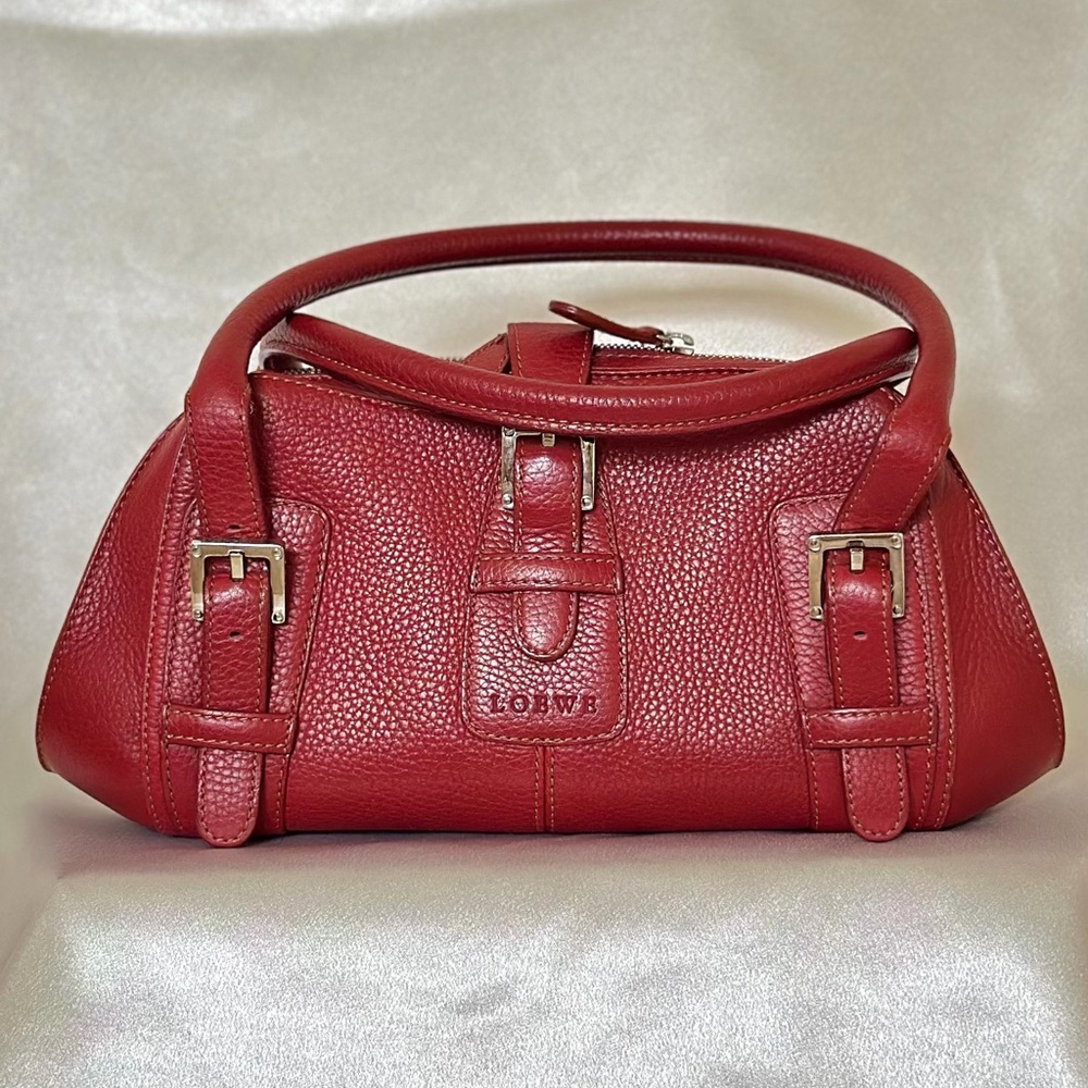 Loewe Red Leather Senda Leather Shoulder Bag / Hand bag